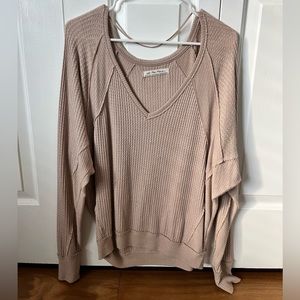 Free People Thermal Knit Sweater Beige XS